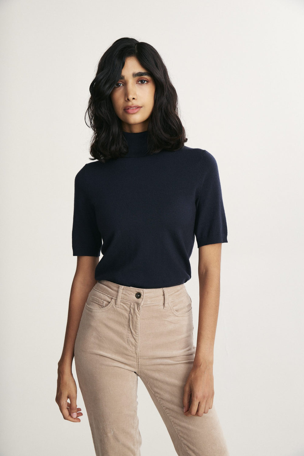 Short sleeve merino wool top