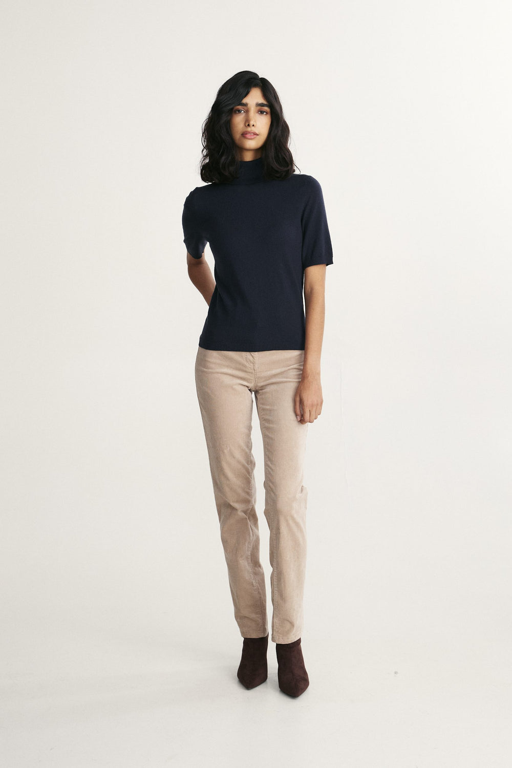 Short sleeve merino wool top