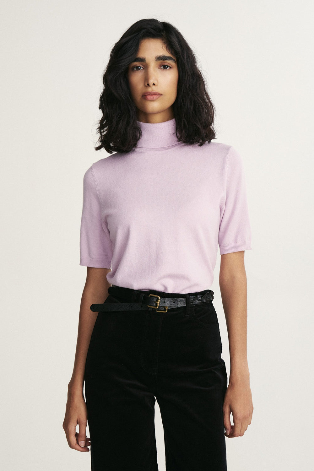 Short sleeve merino wool top