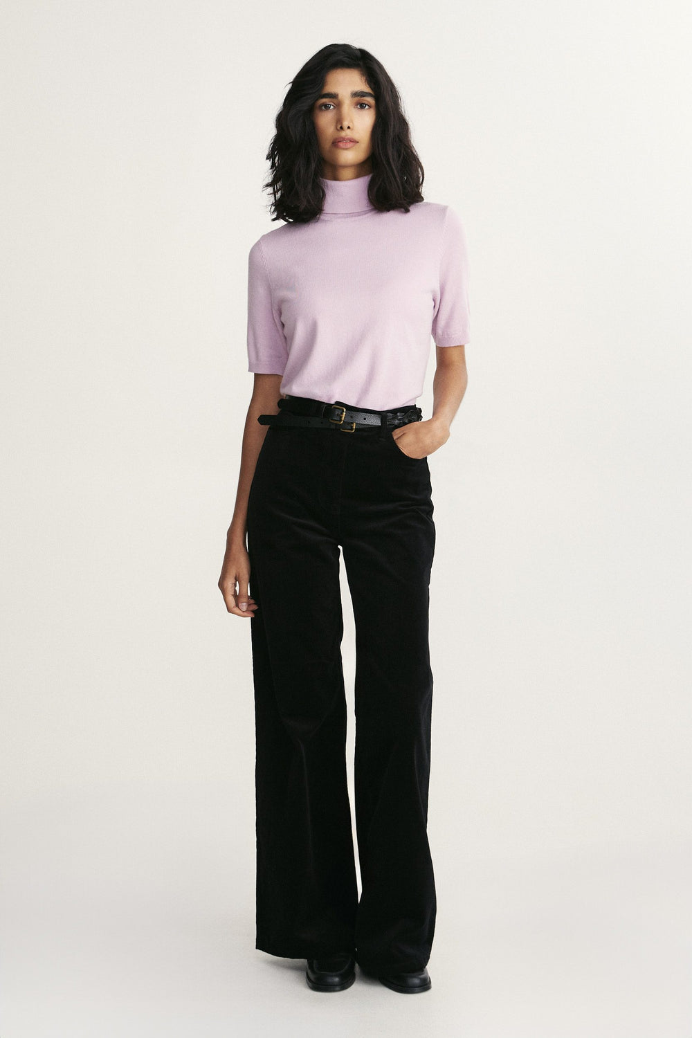 Short sleeve merino wool top