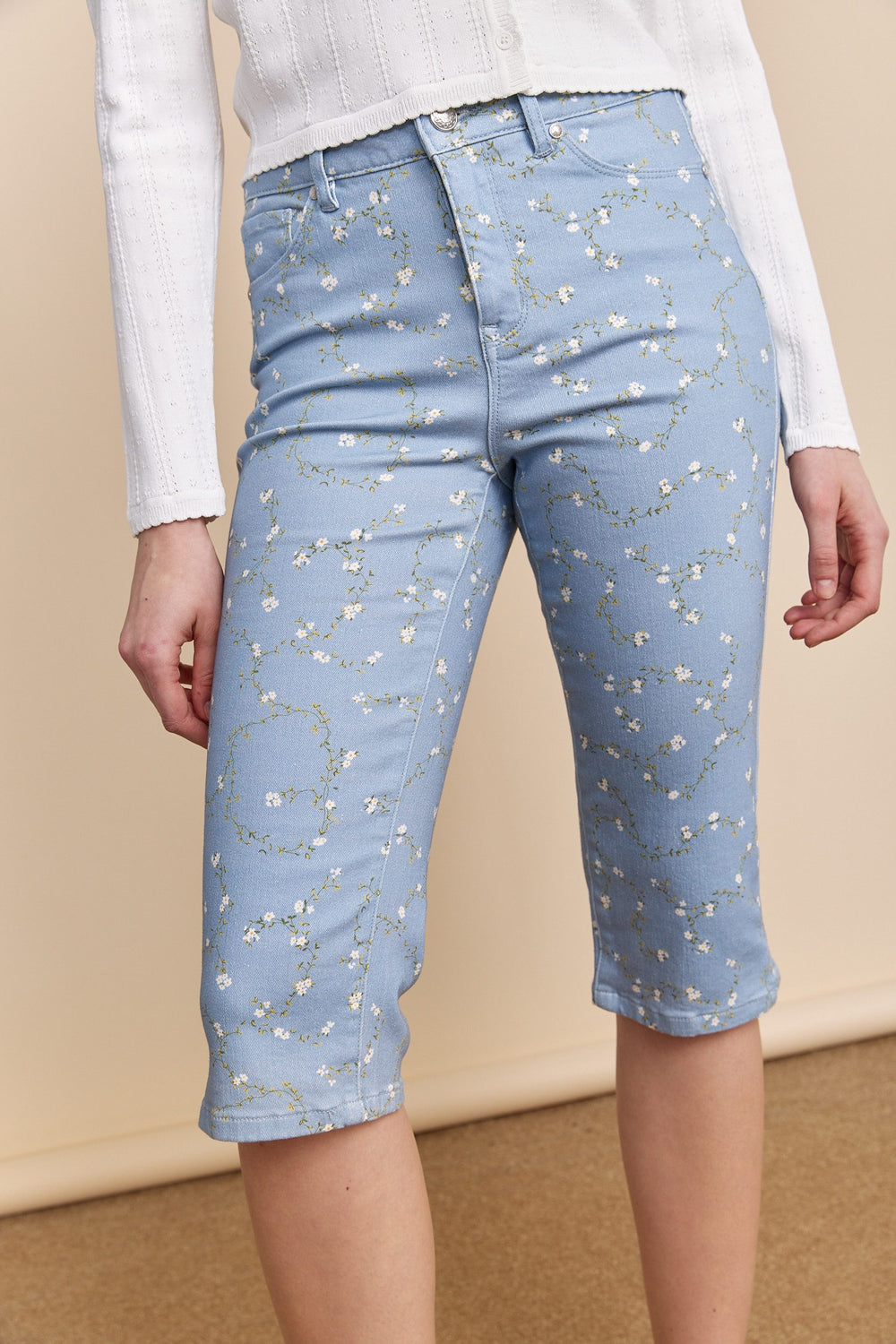 Floral print push up capri