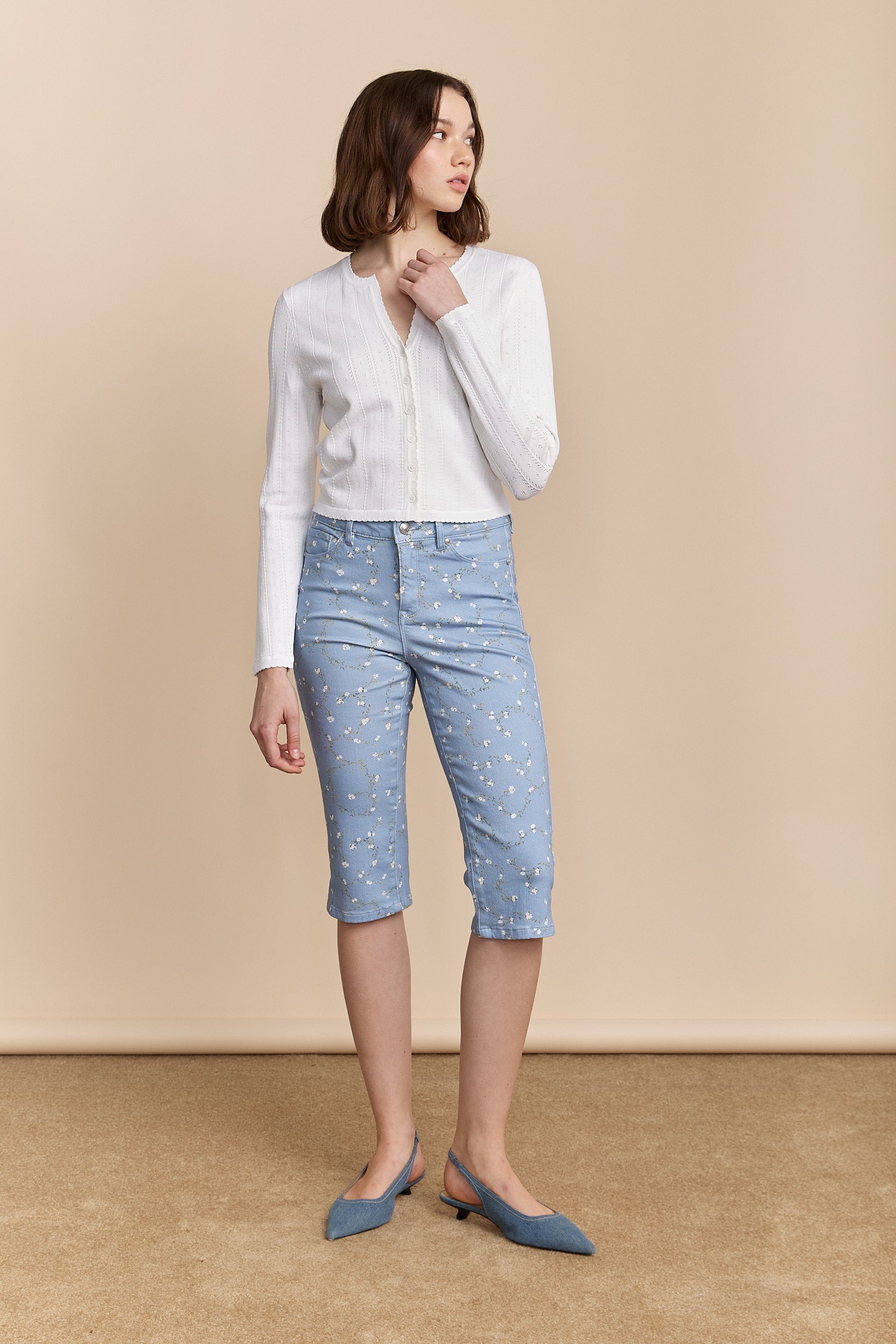 Floral print push up capri