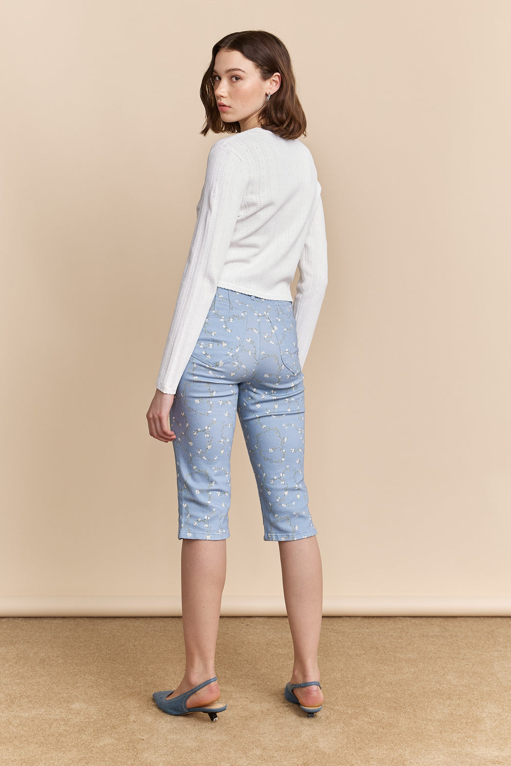 Floral print push up capri