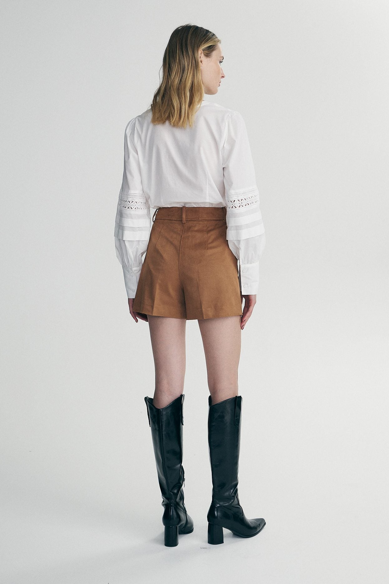 Faux suede shorts