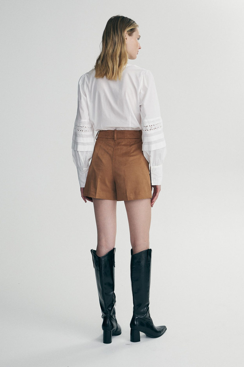 Faux suede shorts