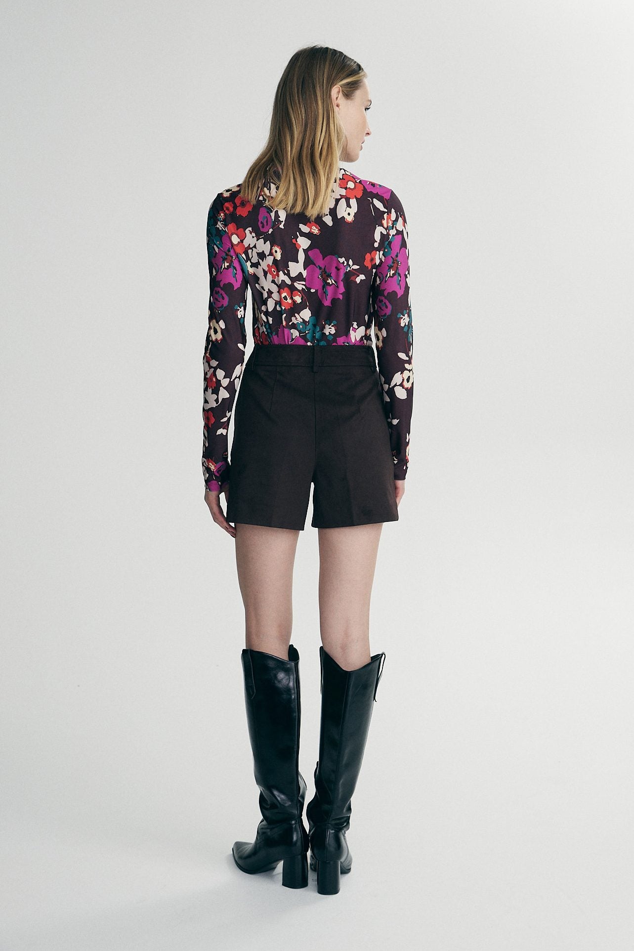 Faux suede shorts