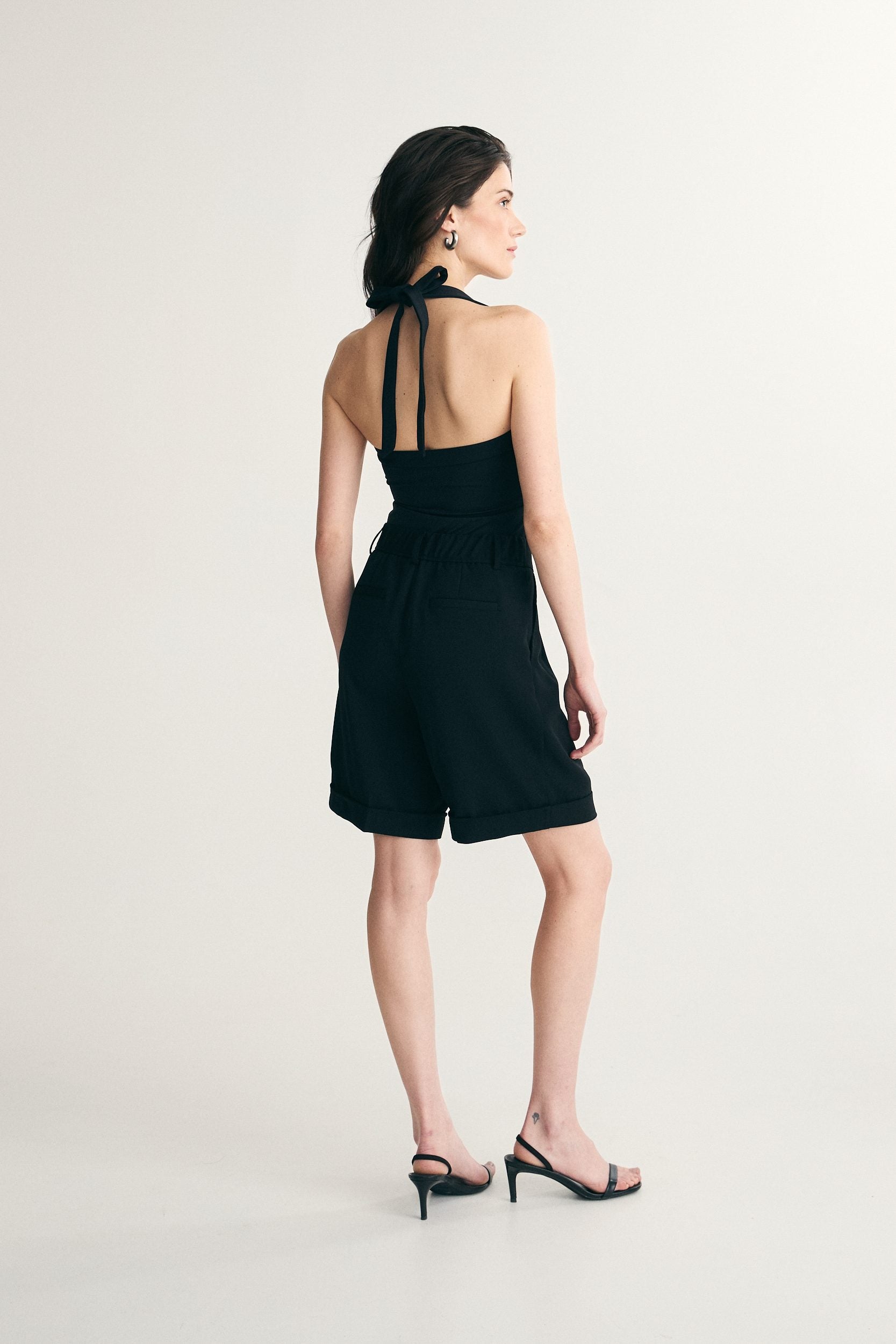 Short taille haute à plis
