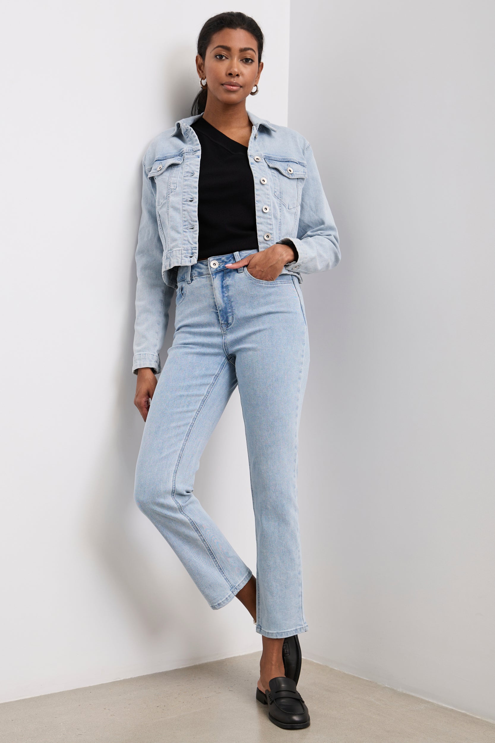 High waist crop jean