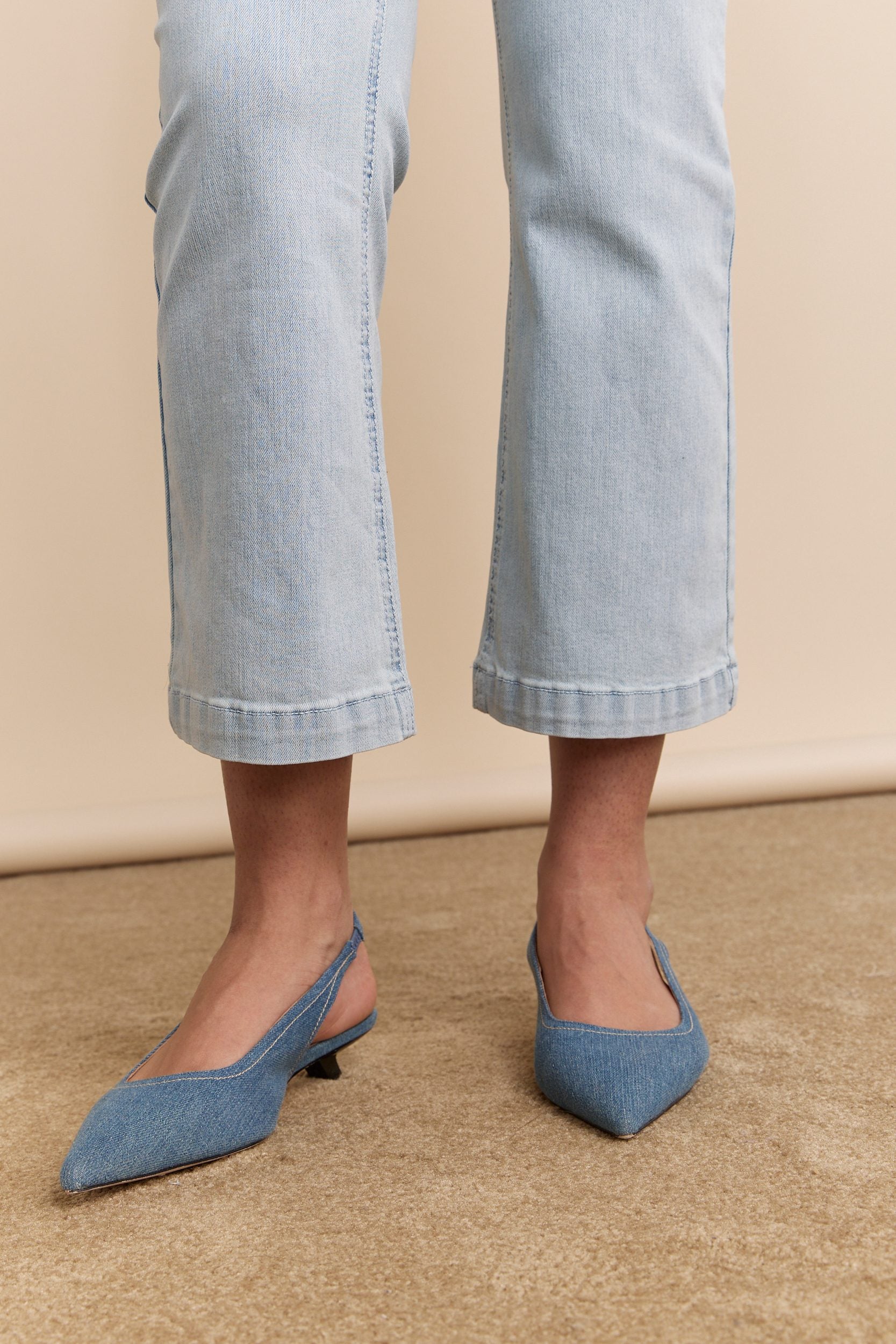 High waist crop flared jean