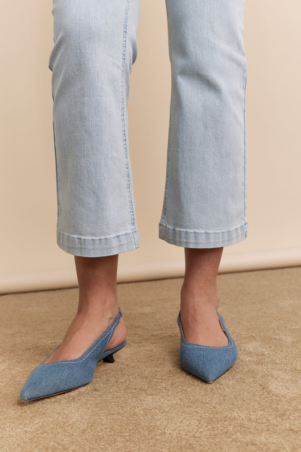 High waist crop flared jean