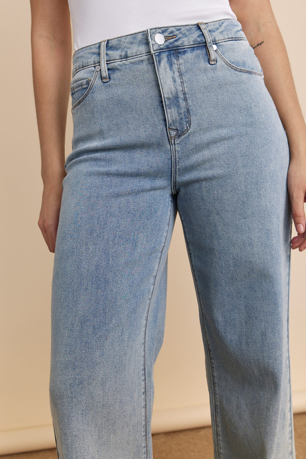 Jeans droit taille haute
