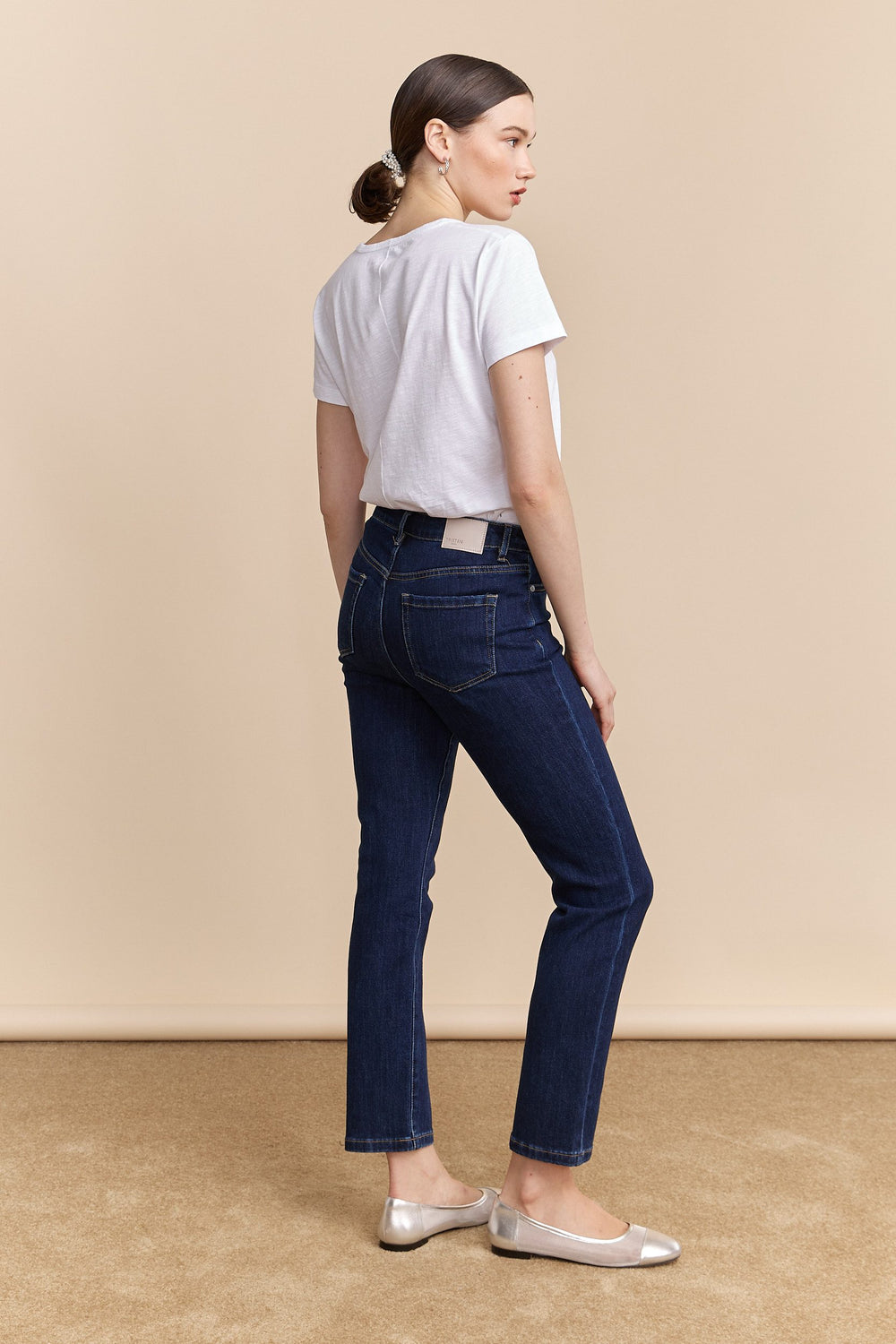Jean taille haute écourté