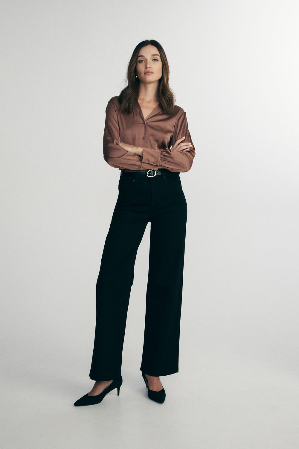 High waist straight jeans