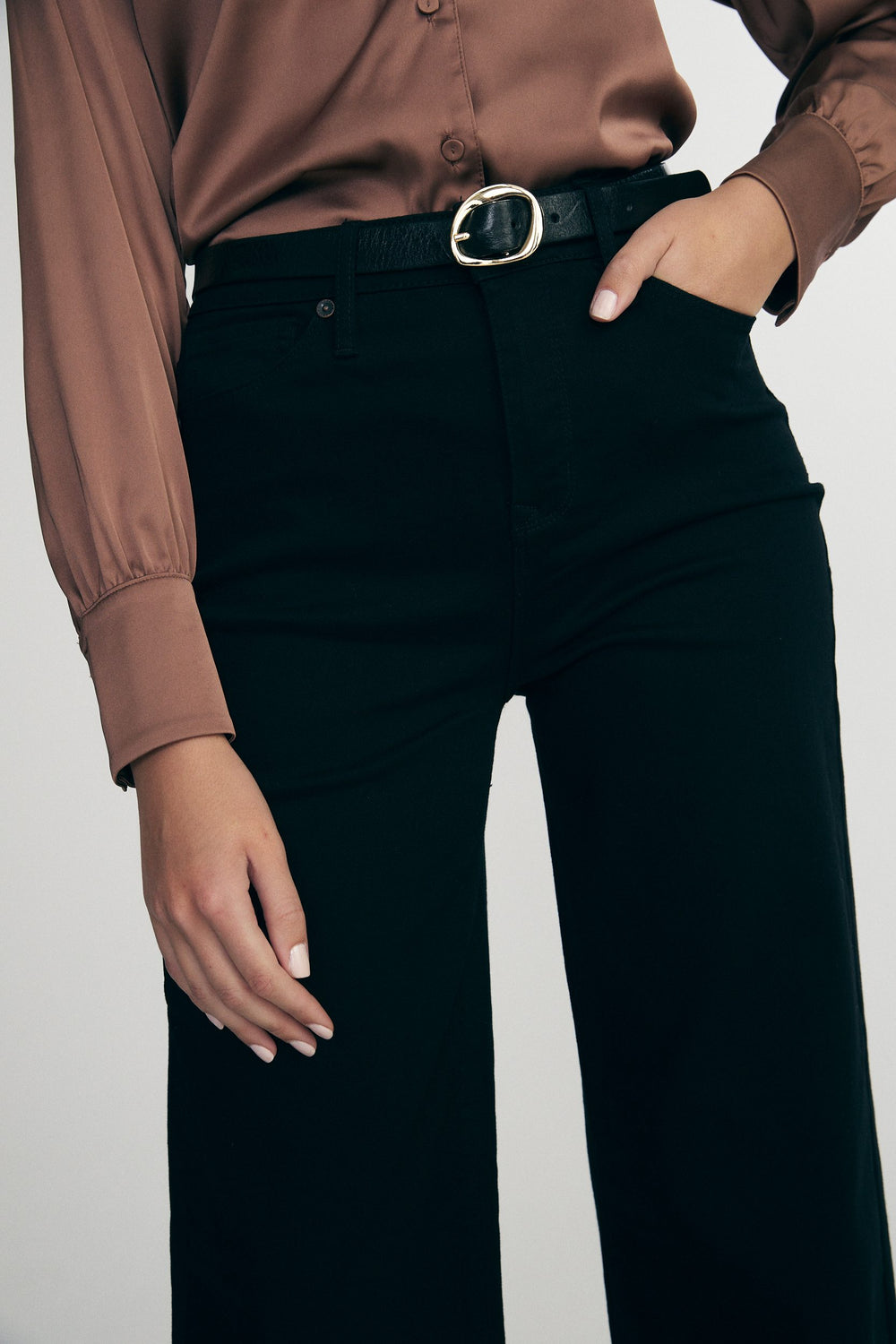 High waist straight jeans