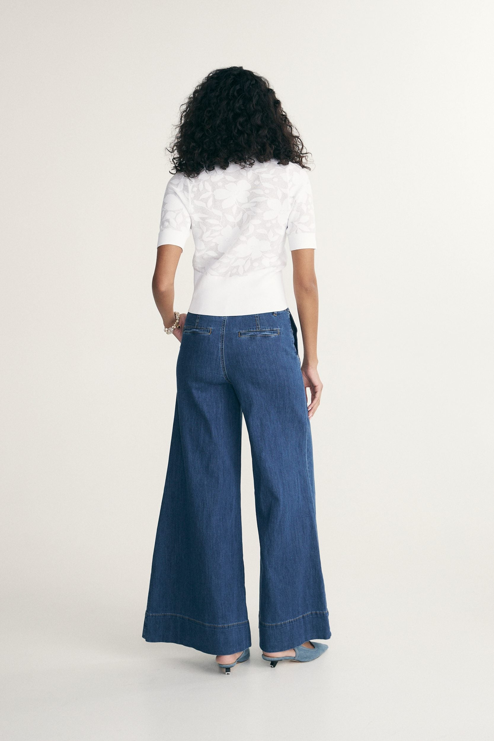 Jeans taille haute jambe extra large