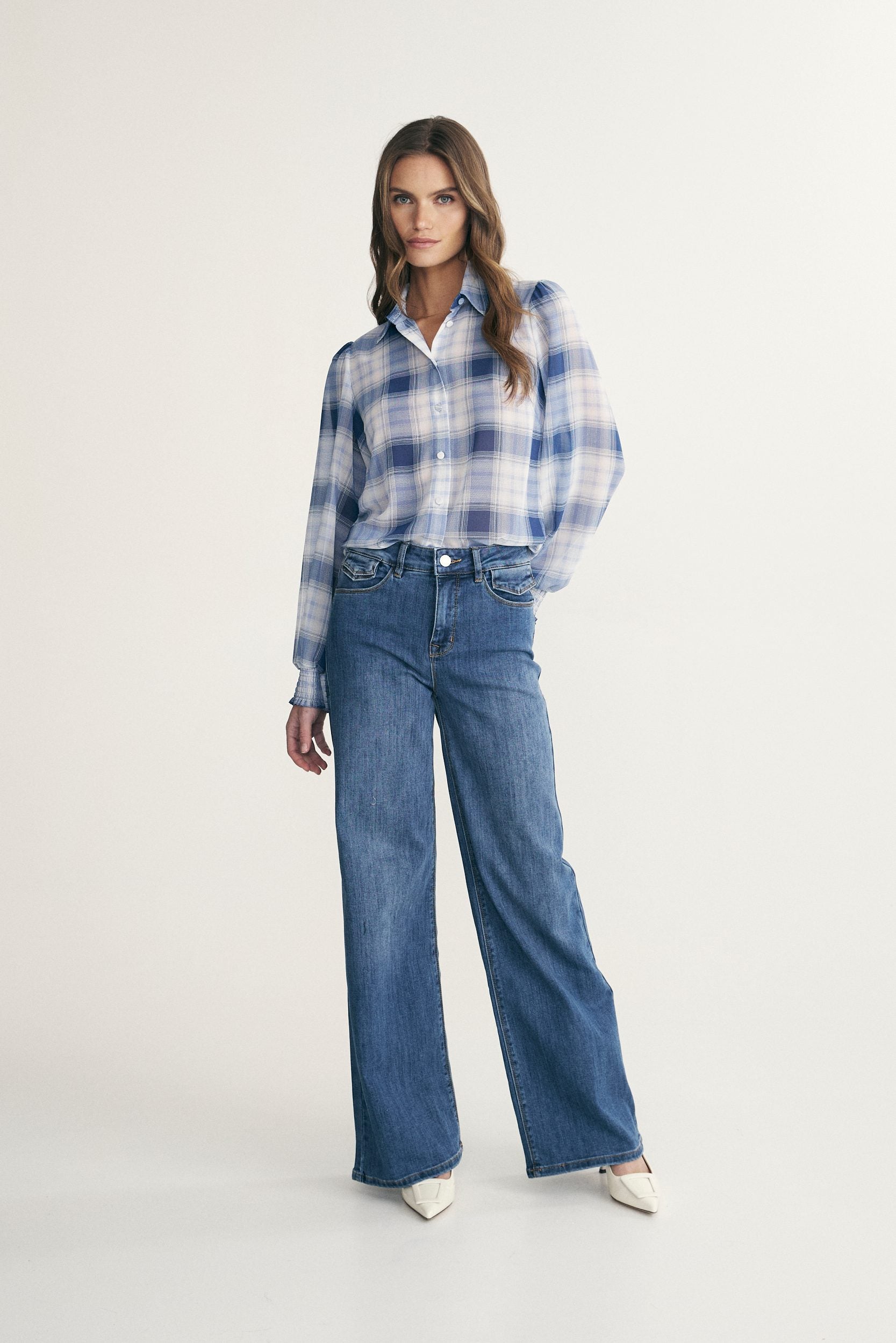 High waist straight jeans