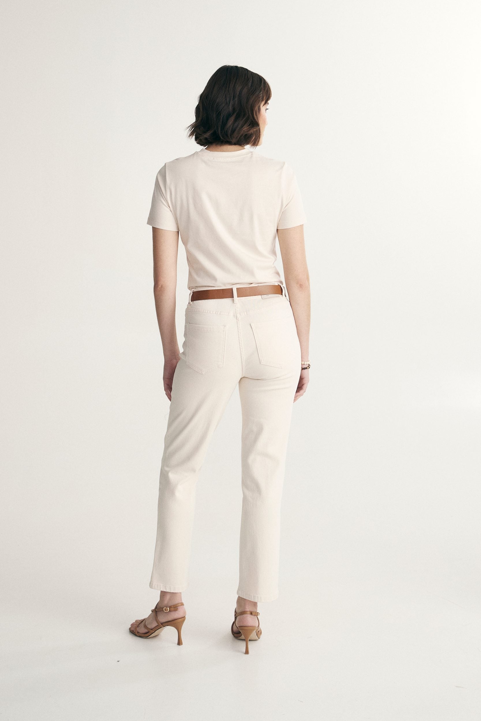 Jean taille haute écourté