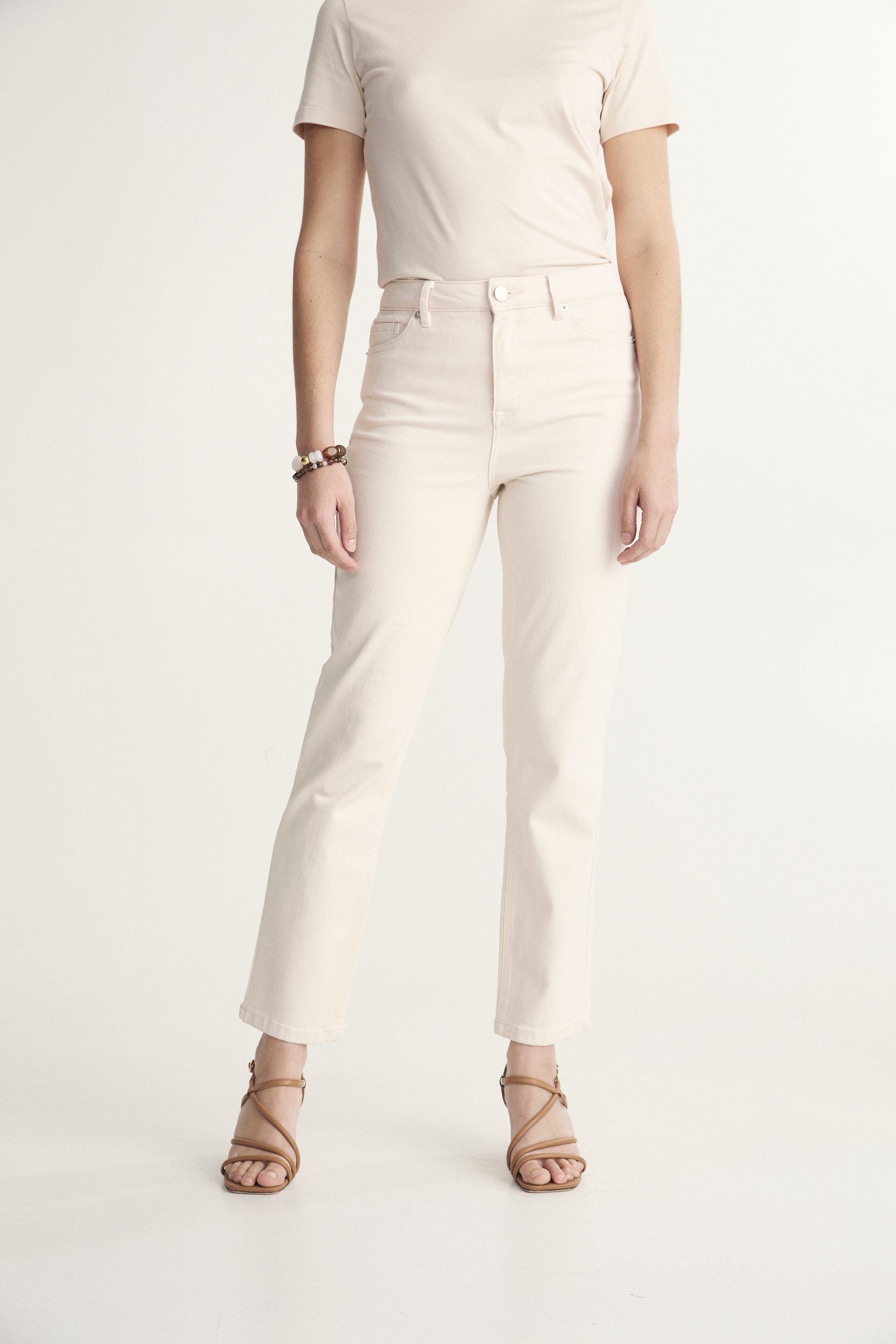 Jean taille haute écourté