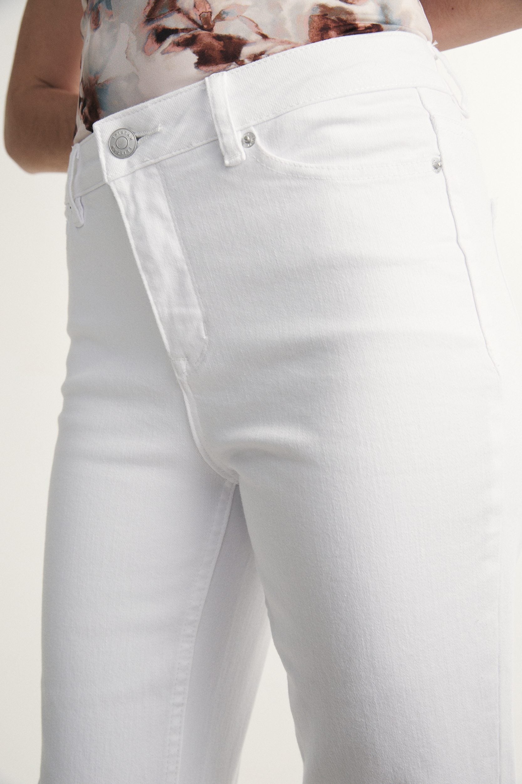 High waist cropped jean