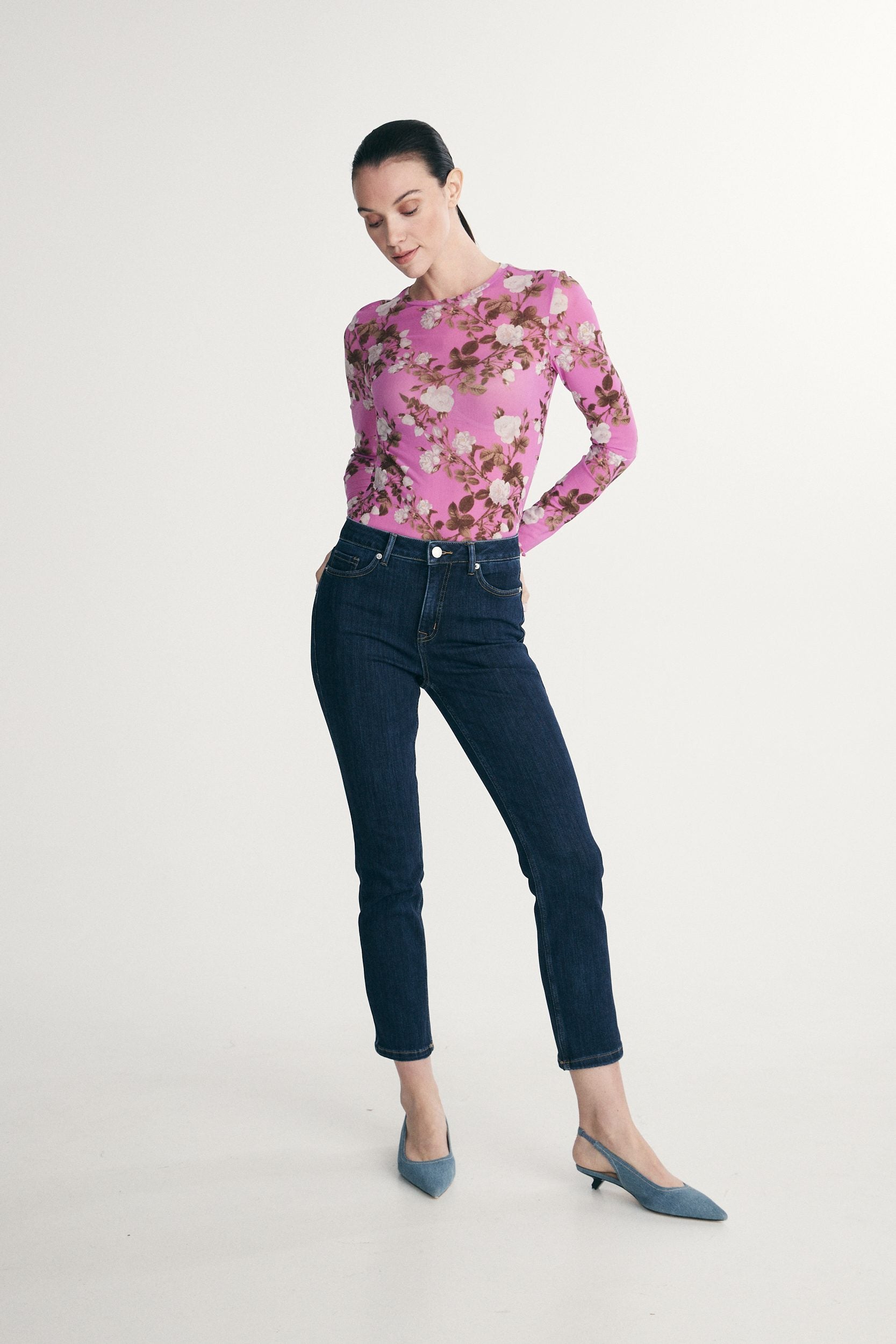 High waist crop jeans