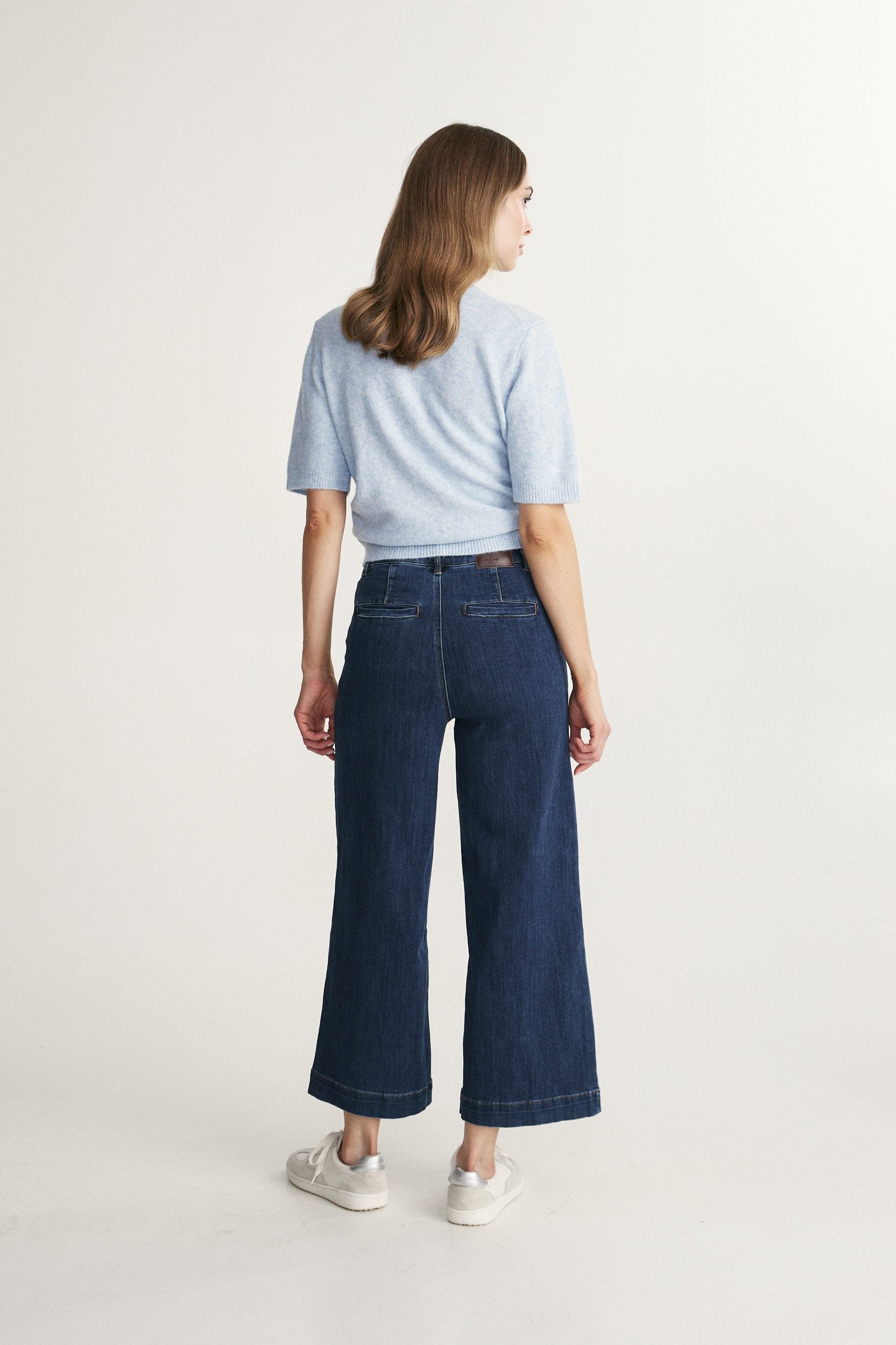 High-rise cropped wide-leg jeans