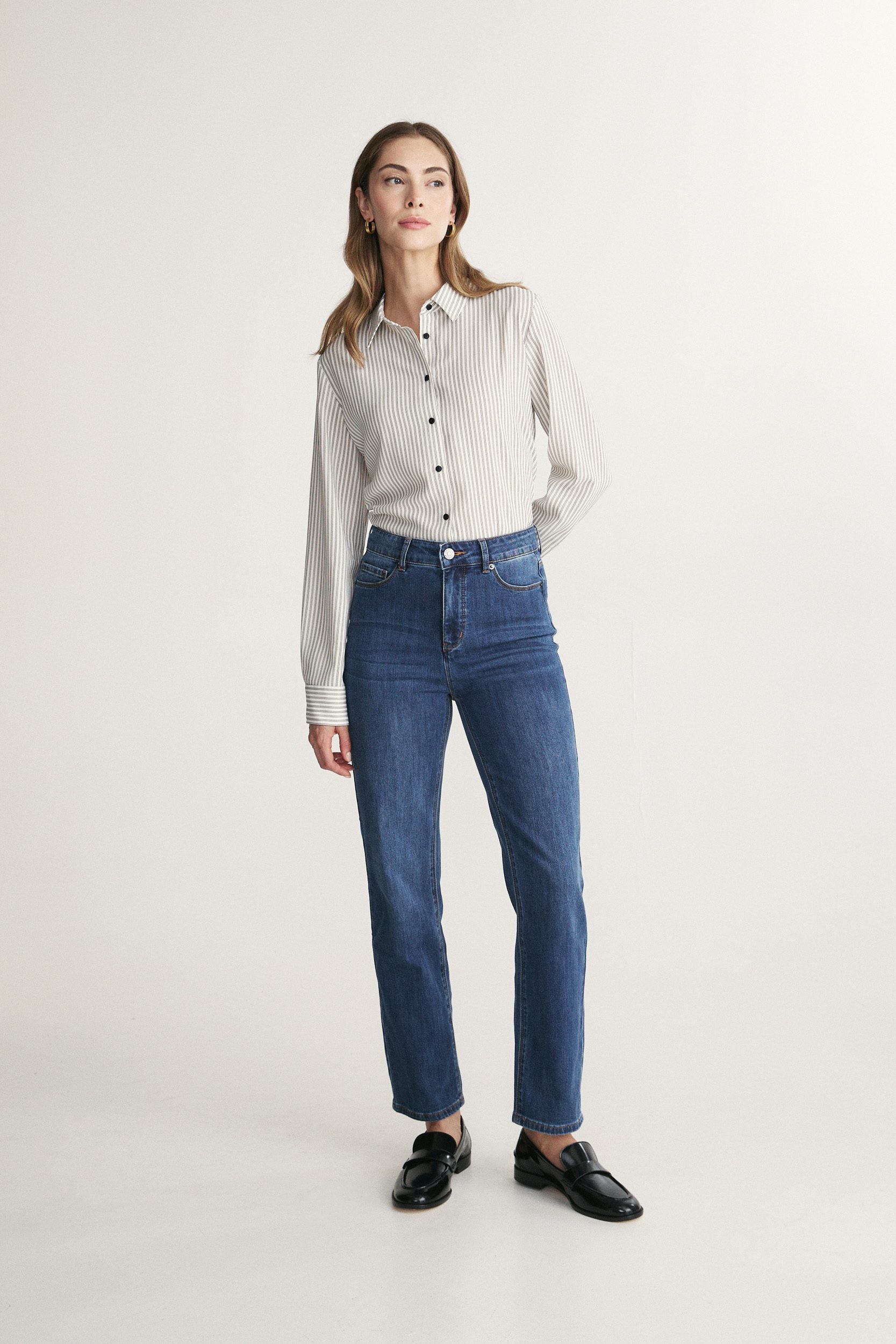 Jean droit taille haute inspiration années 90