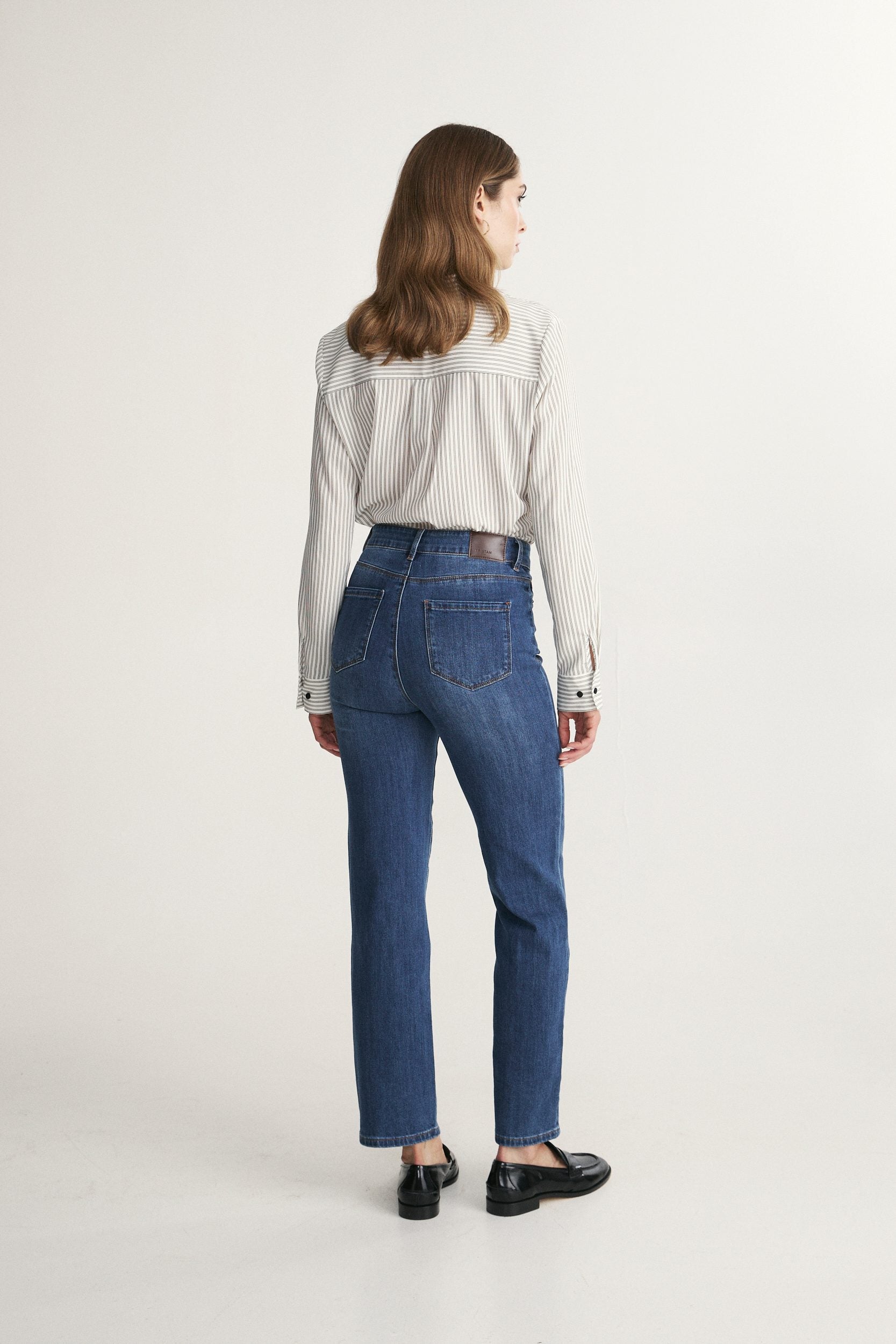Jean droit taille haute inspiration années 90