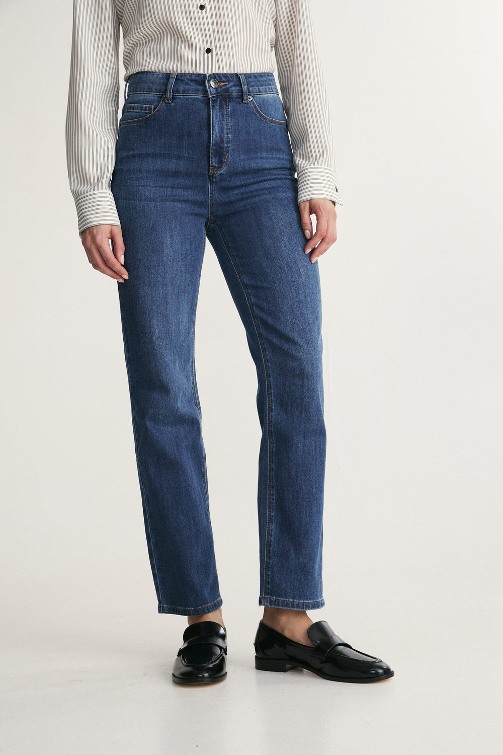 Jean droit taille haute inspiration années 90