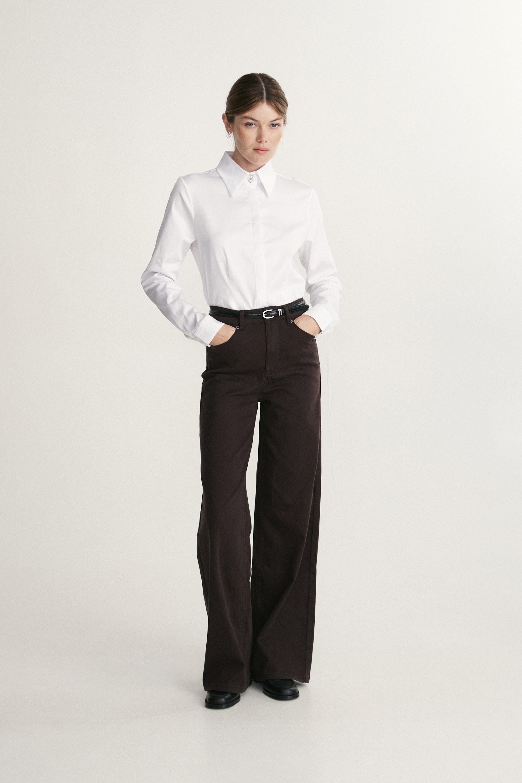 Jeans droit taille haute