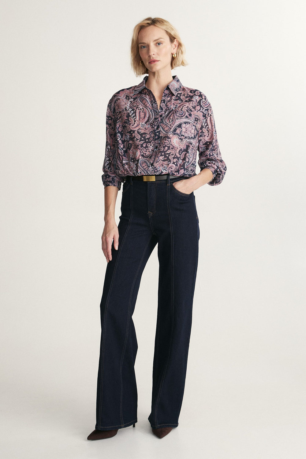 Jeans droit taille haute