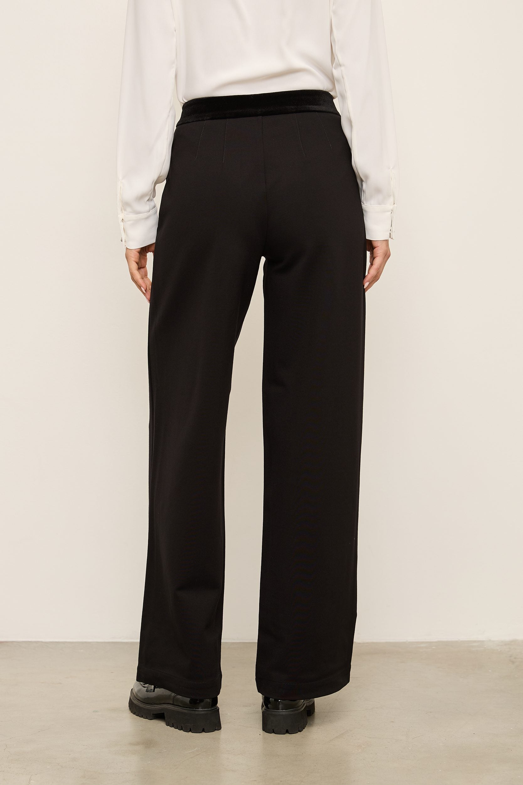 Pantalon jambe large en ponte