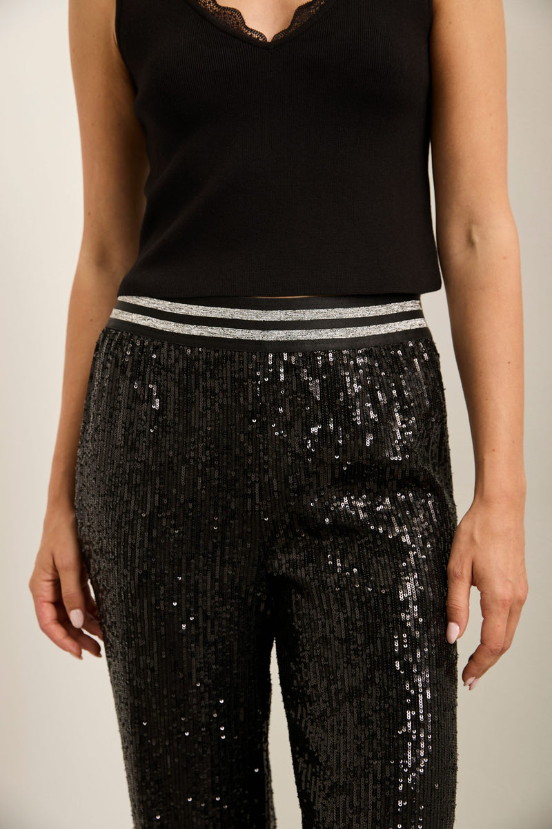 Straight pant in sequins with