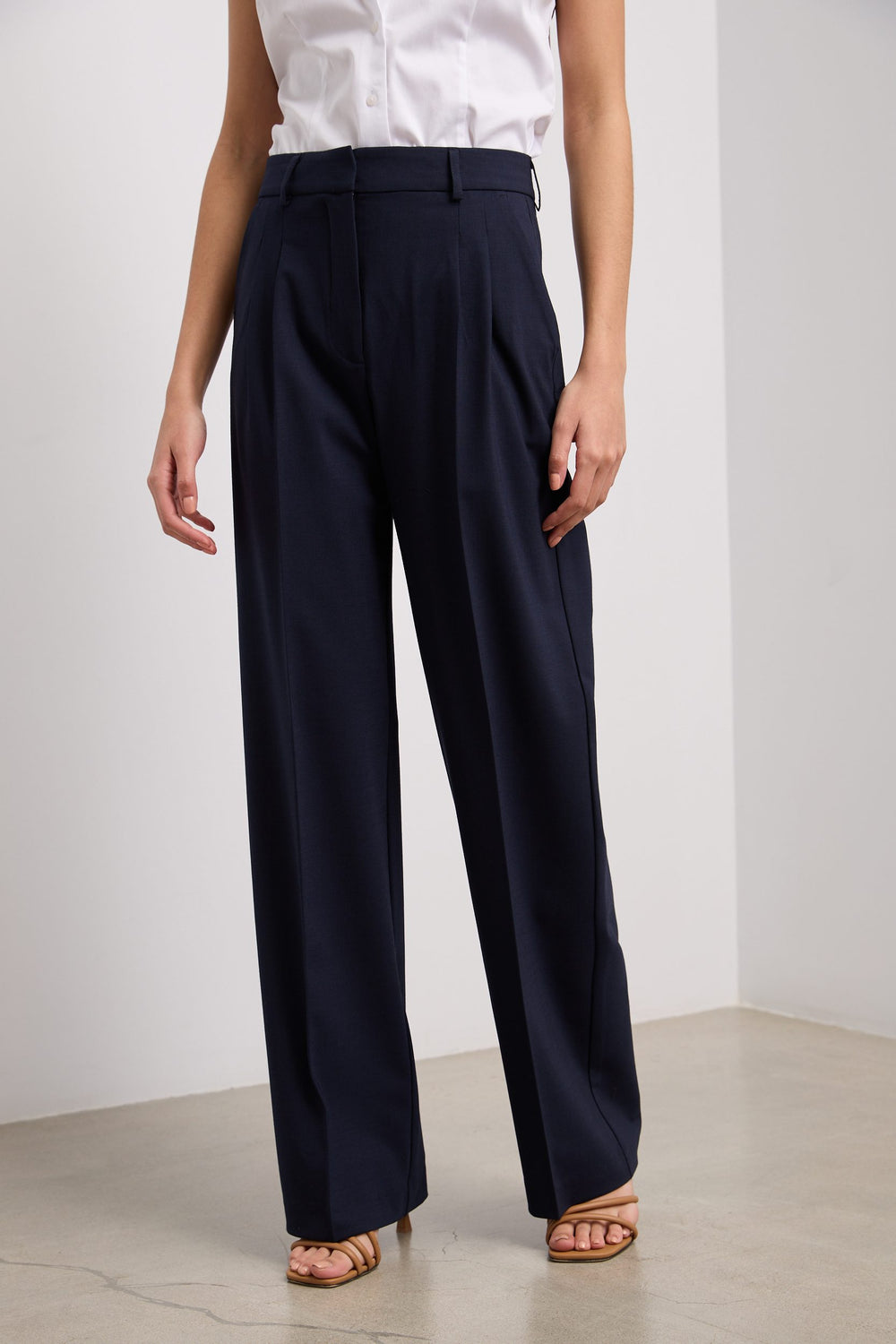 Pantalon large à plis
