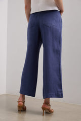 Wide leg crop high waist linen pants
