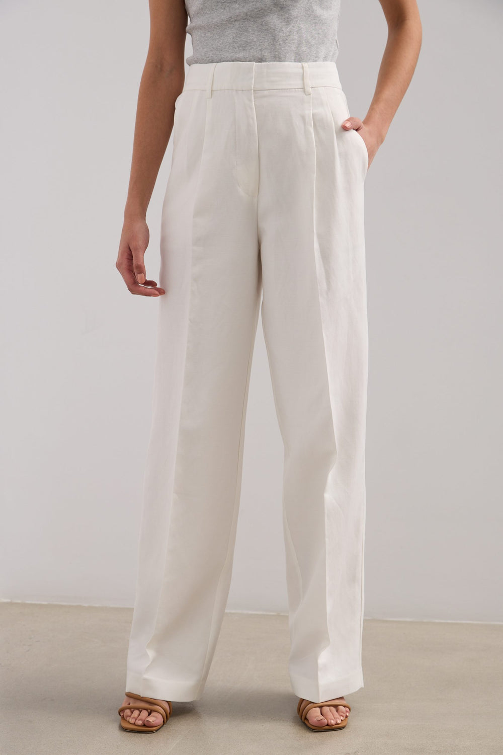 Pantalon large à plis