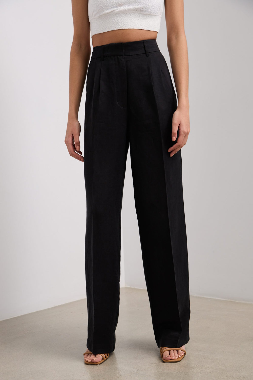 Pantalon large à plis