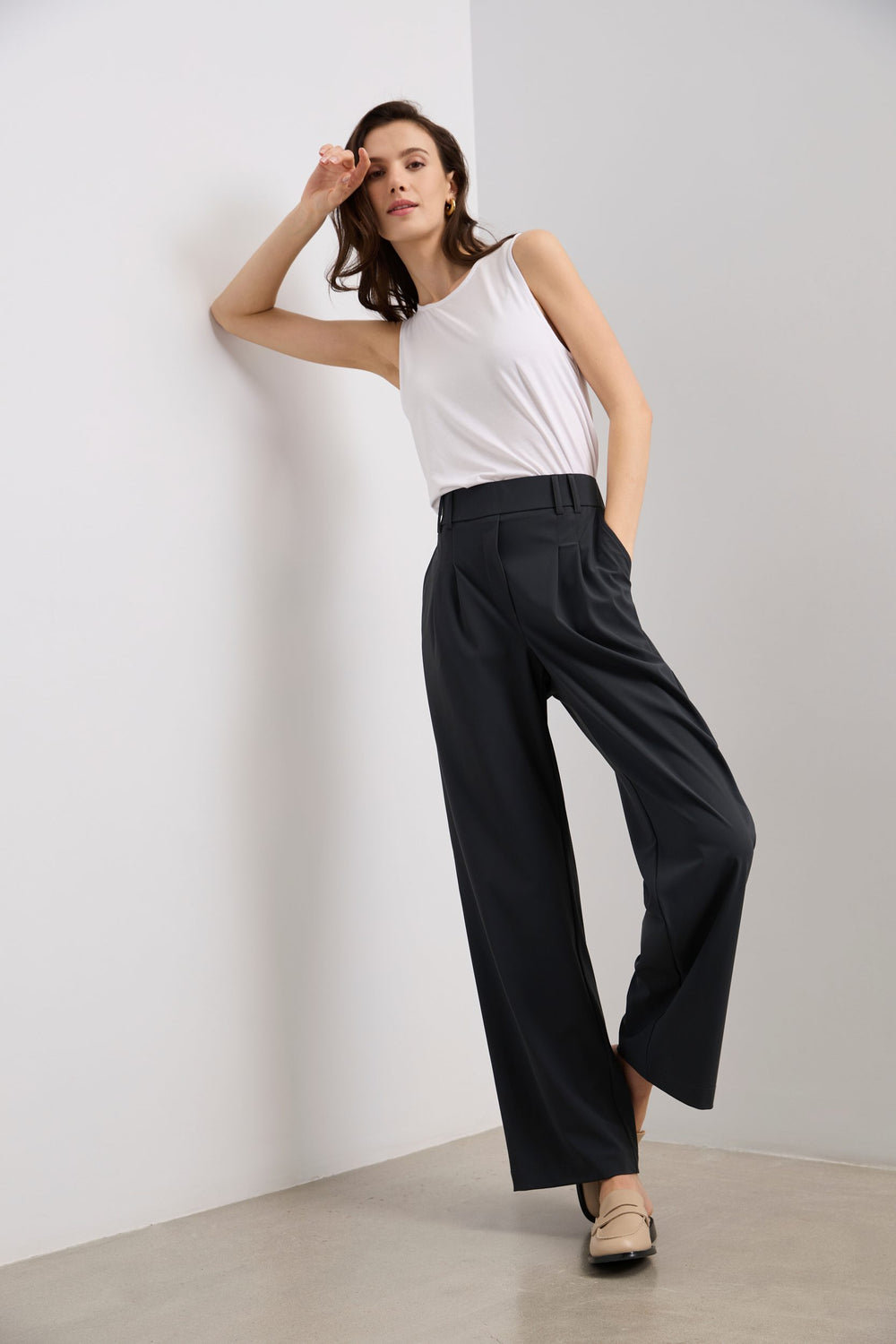 Pantalon Sport Chic à plis devant