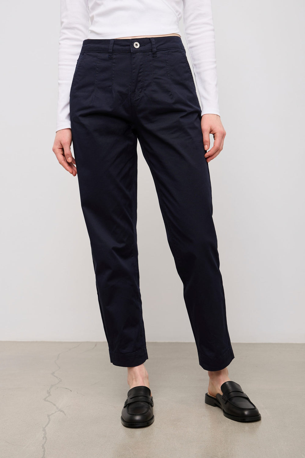 Pantalon taille haute à pinces