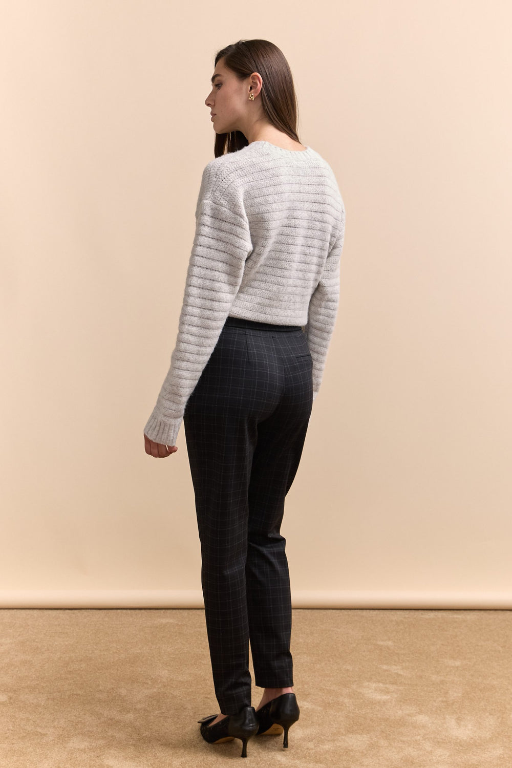 Pantalon en ponte à taille élastique