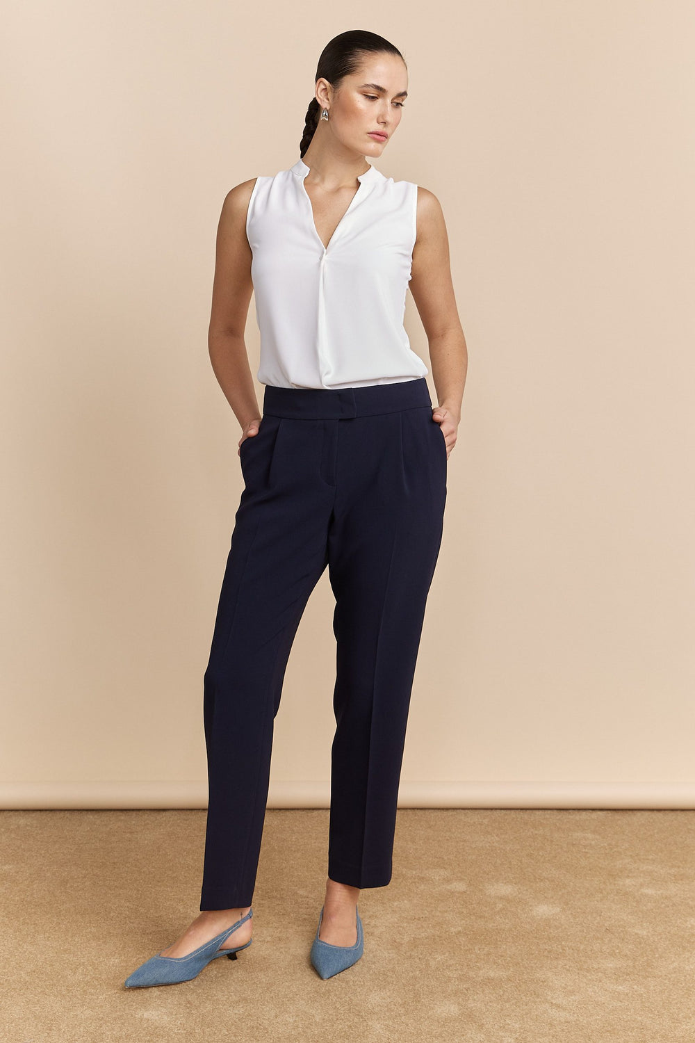 Pantalon à plis