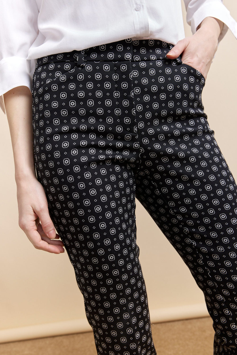 Pantalon écourté avec imprimés