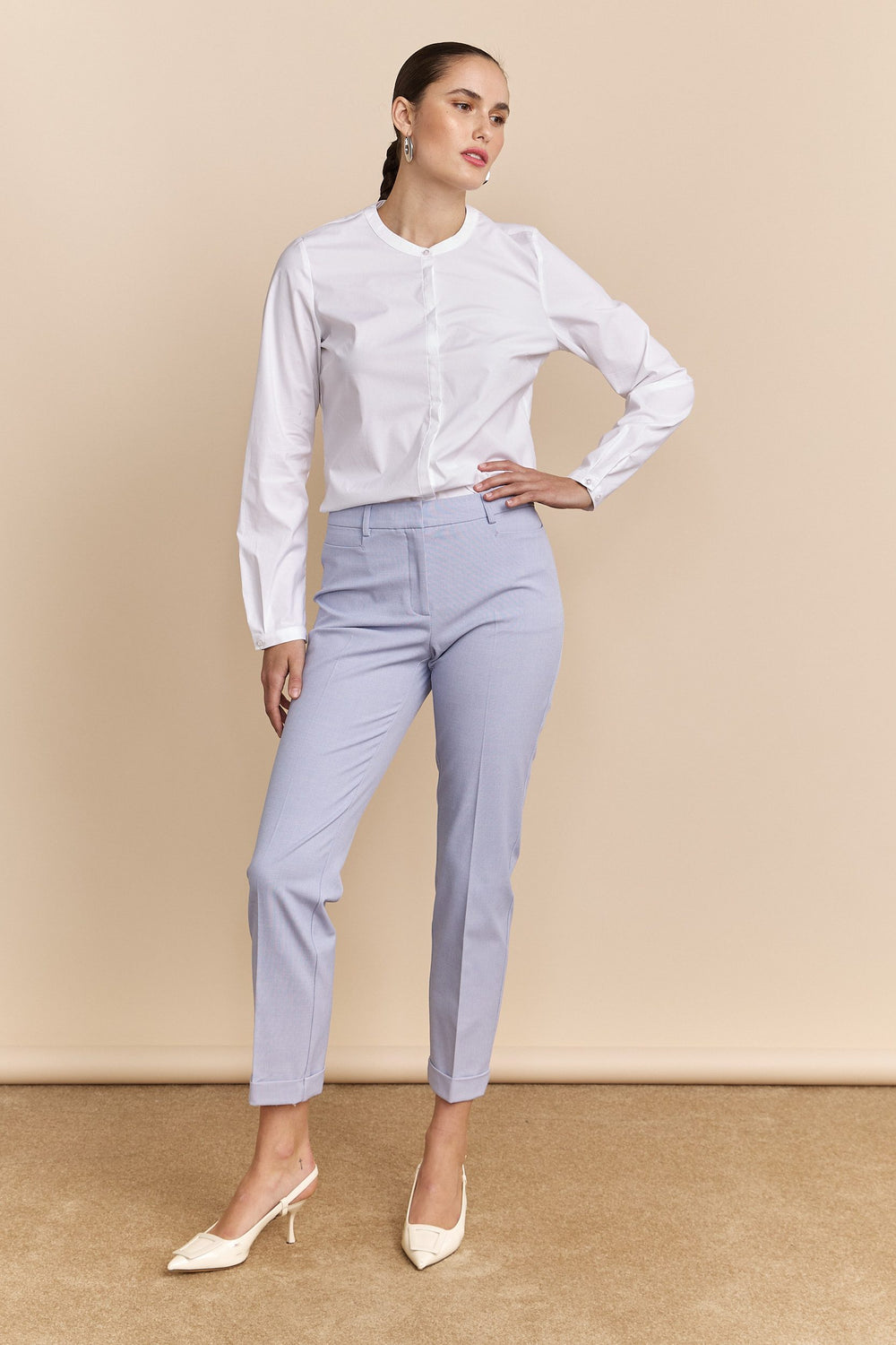 Cropped pants with cuff