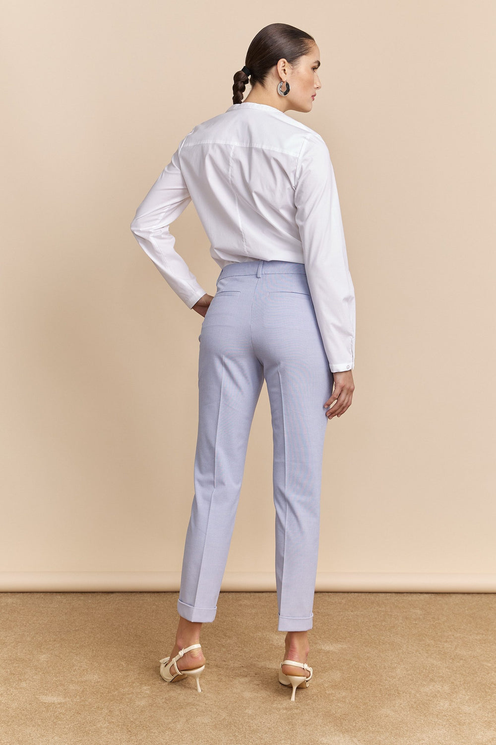 Cropped pants with cuff