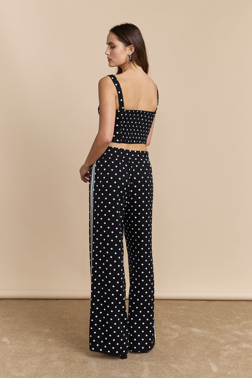 Pantalon large imprimé à pois