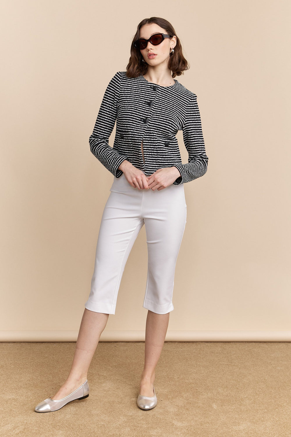 High waist capri with slit