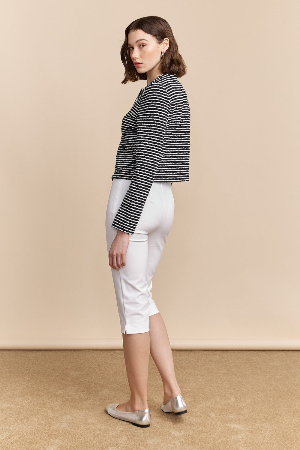 High waist capri with slit