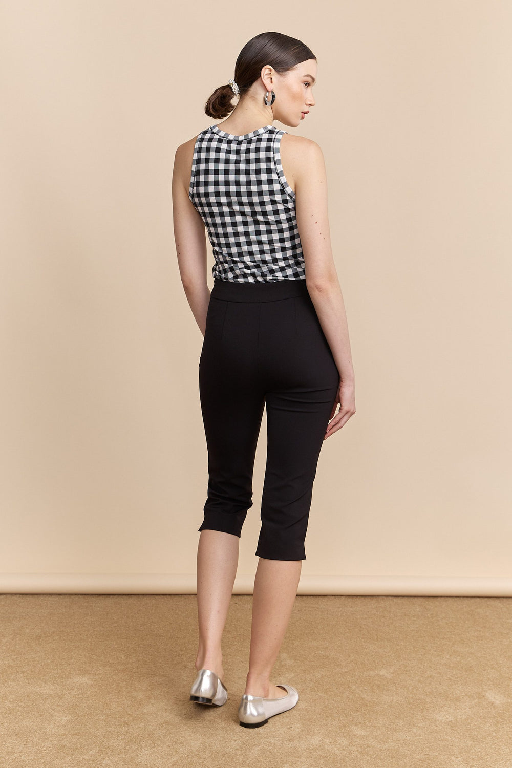 High waist capri with slit