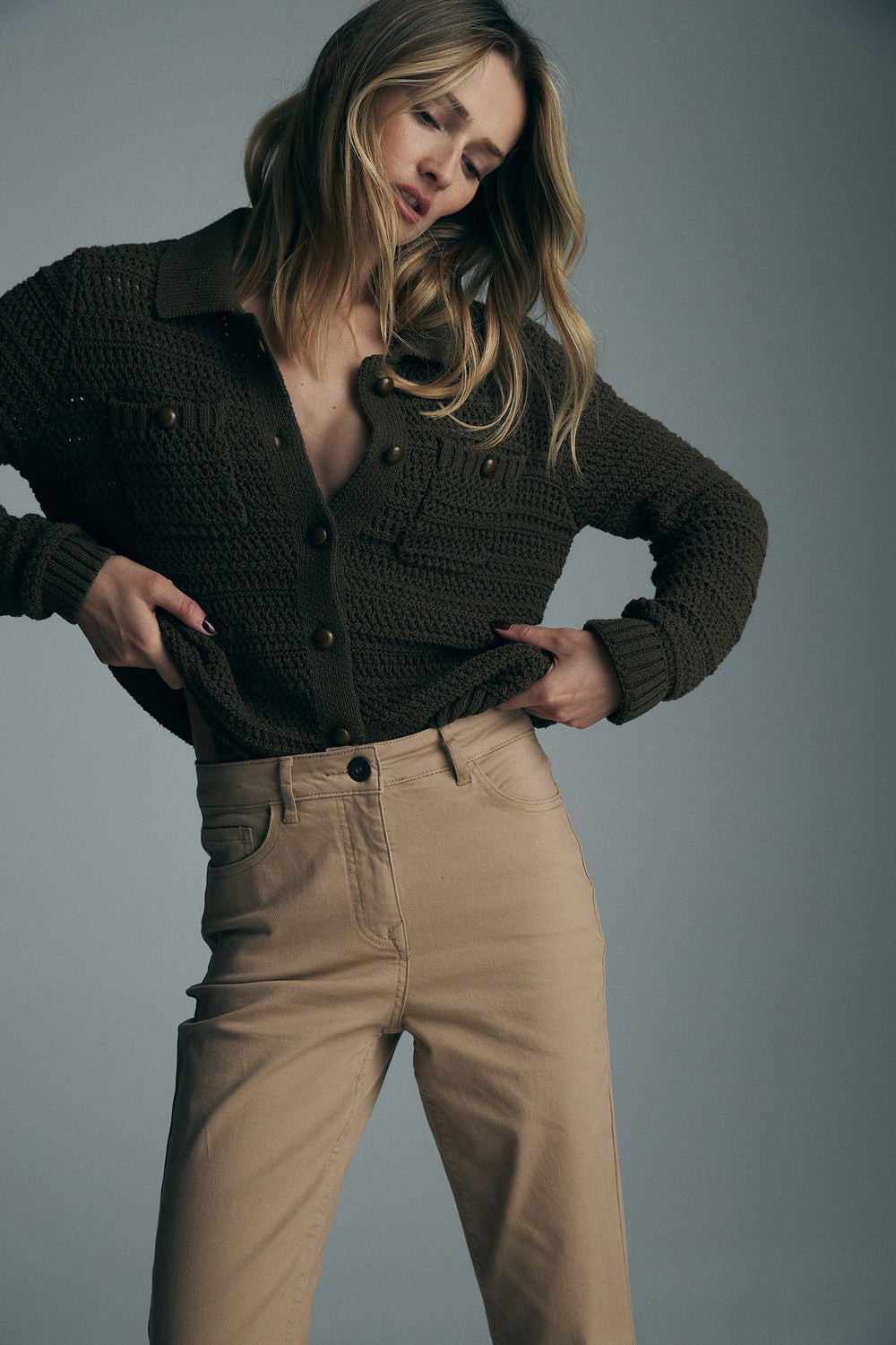 High waist crop pants