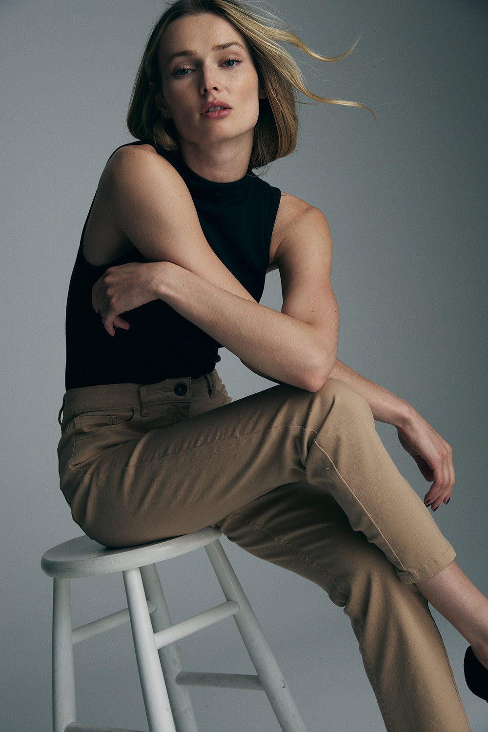 High waist crop pants