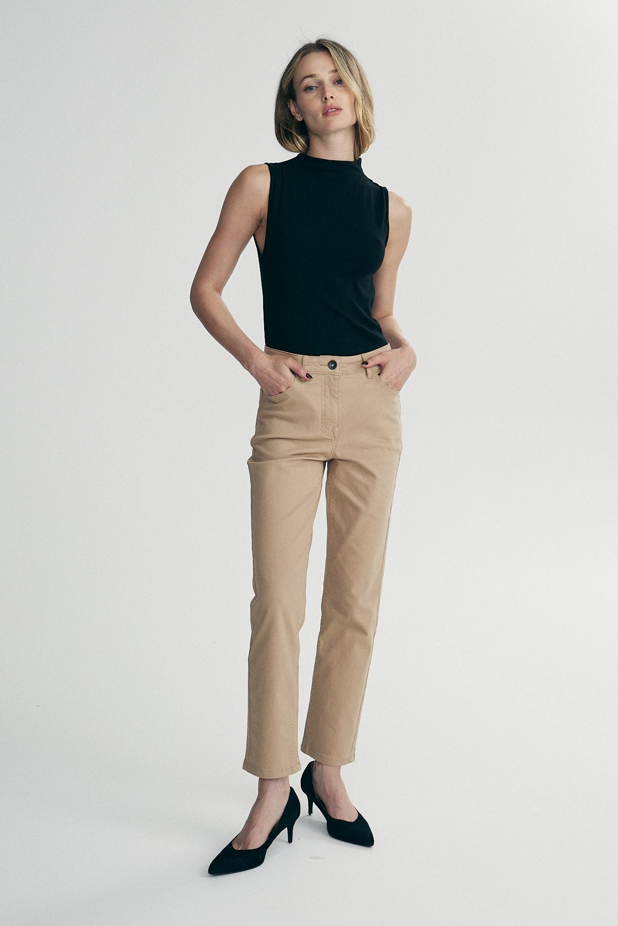High waist crop pants